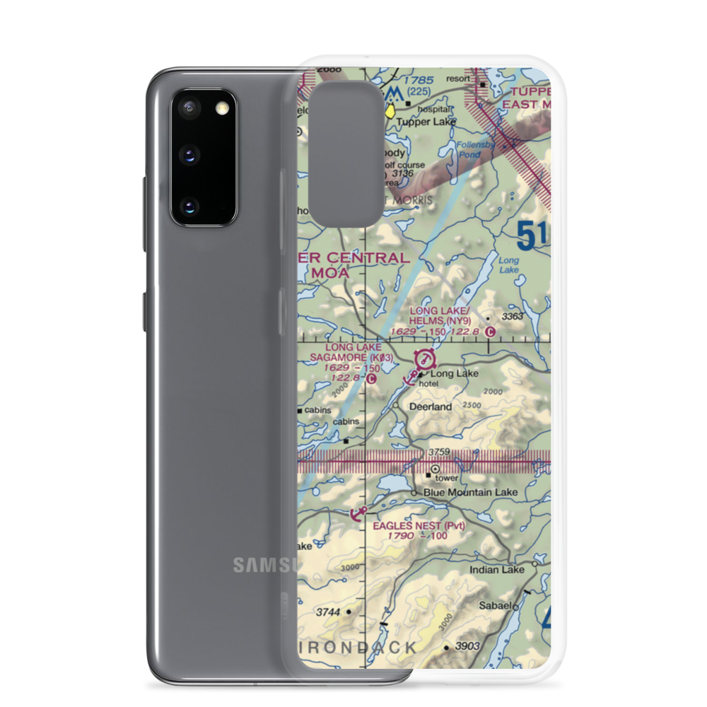 Long Lake /Helms Seaplane Base (NY9) VFR Sectional Samsung Case Samsung Galaxy S20 model shown