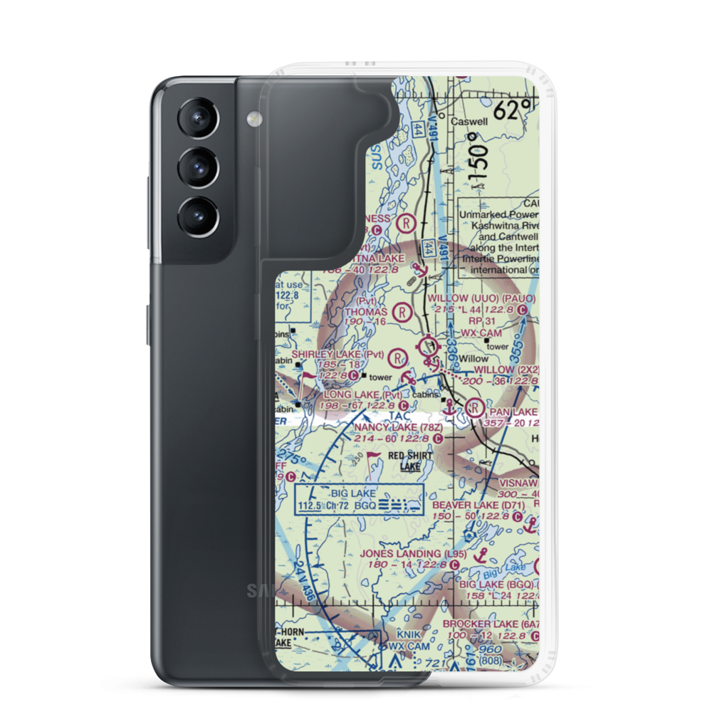 Long Lake Airport (AK69) VFR Sectional Samsung Case Samsung Galaxy S21 model shown