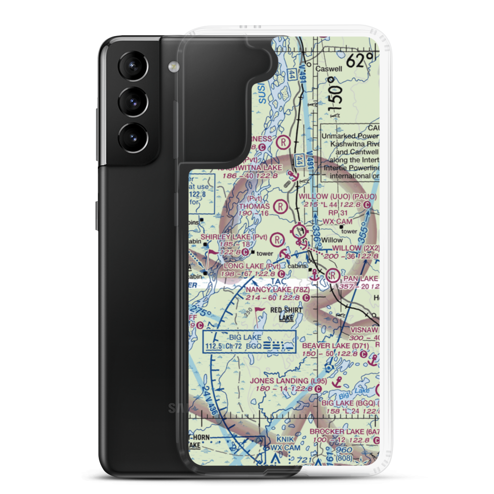 Long Lake Airport (AK69) VFR Sectional Samsung Case Samsung Galaxy S21 Plus model shown