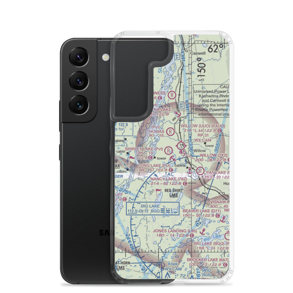 Long Lake Airport (AK69) VFR Sectional Samsung Case Samsung Galaxy S22 model shown