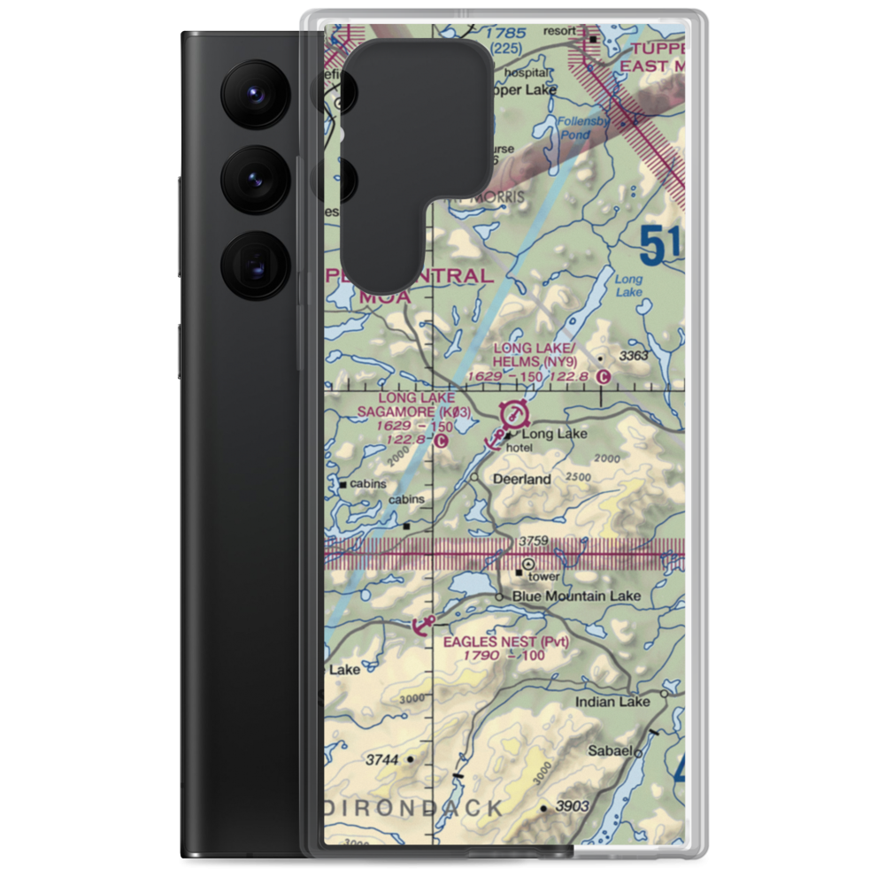 Long Lake Sagamore Seaplane Base & Marina (K03) VFR Sectional Samsung Case Samsung Galaxy S22 Ultra model shown