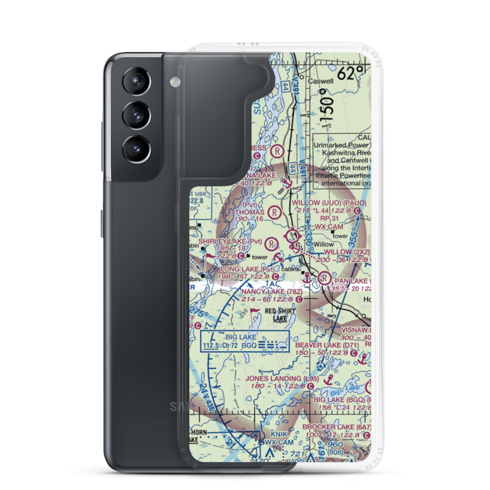 Long Lake Seaplane Base (AK57) VFR Sectional Samsung Case Samsung Galaxy S21 model shown