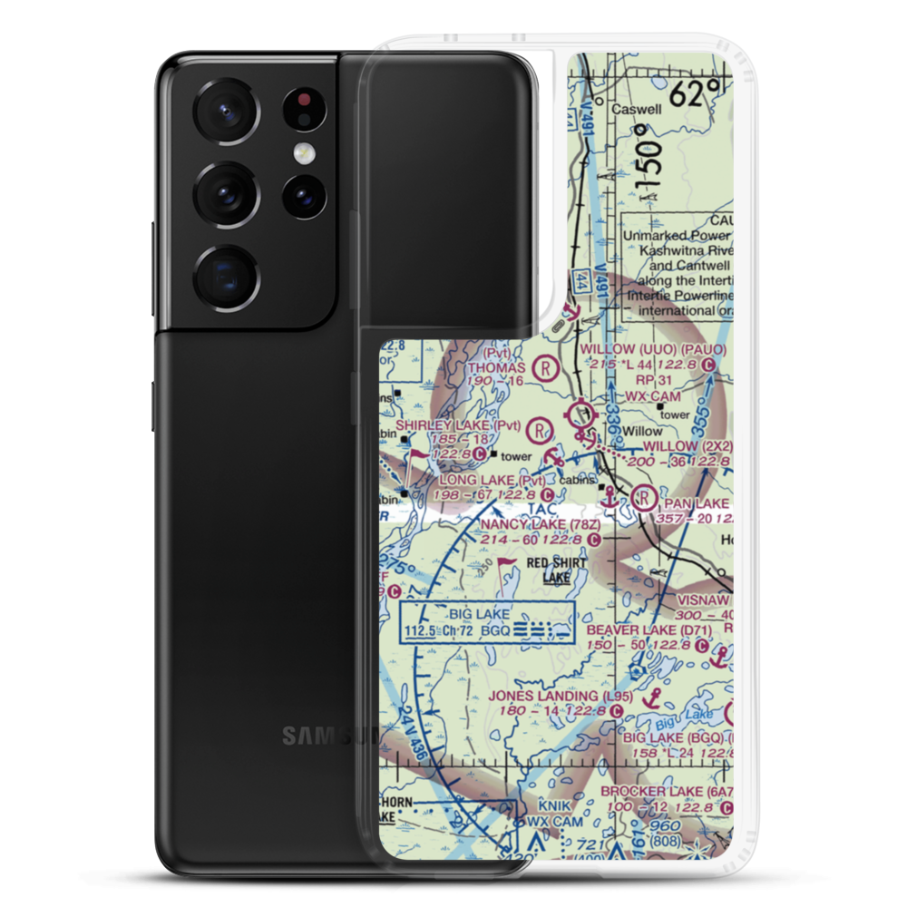Long Lake Seaplane Base (AK57) VFR Sectional Samsung Case Samsung Galaxy S21 Ultra model shown