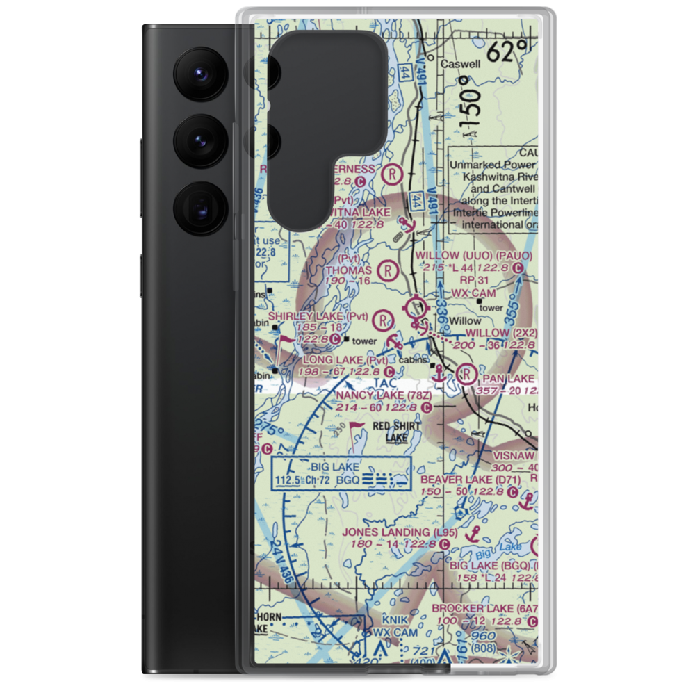 Long Lake Seaplane Base (AK57) VFR Sectional Samsung Case Samsung Galaxy S22 Ultra model shown