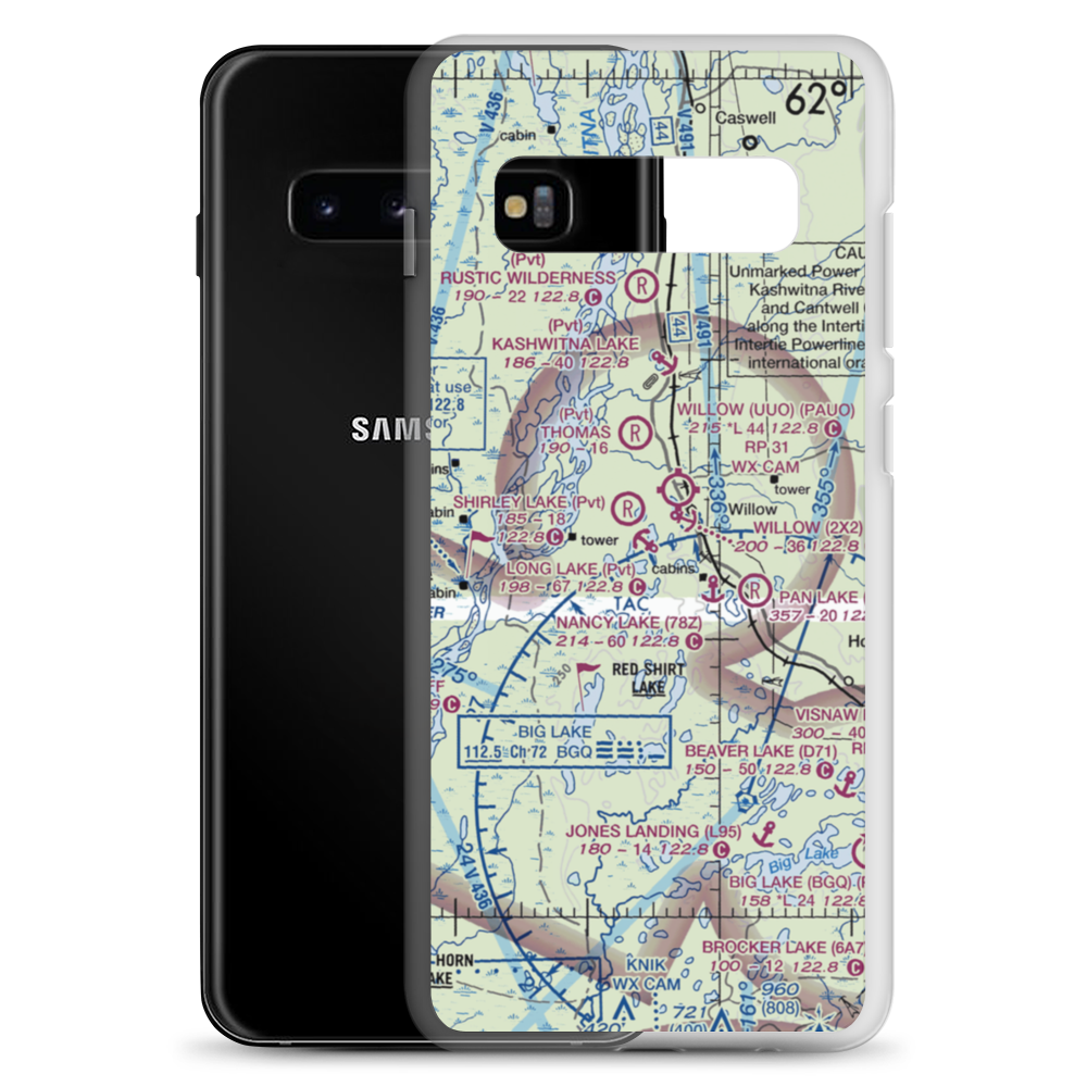 Long Lake Seaplane Base (AK57) VFR Sectional Samsung Case Samsung Galaxy S10+ model shown