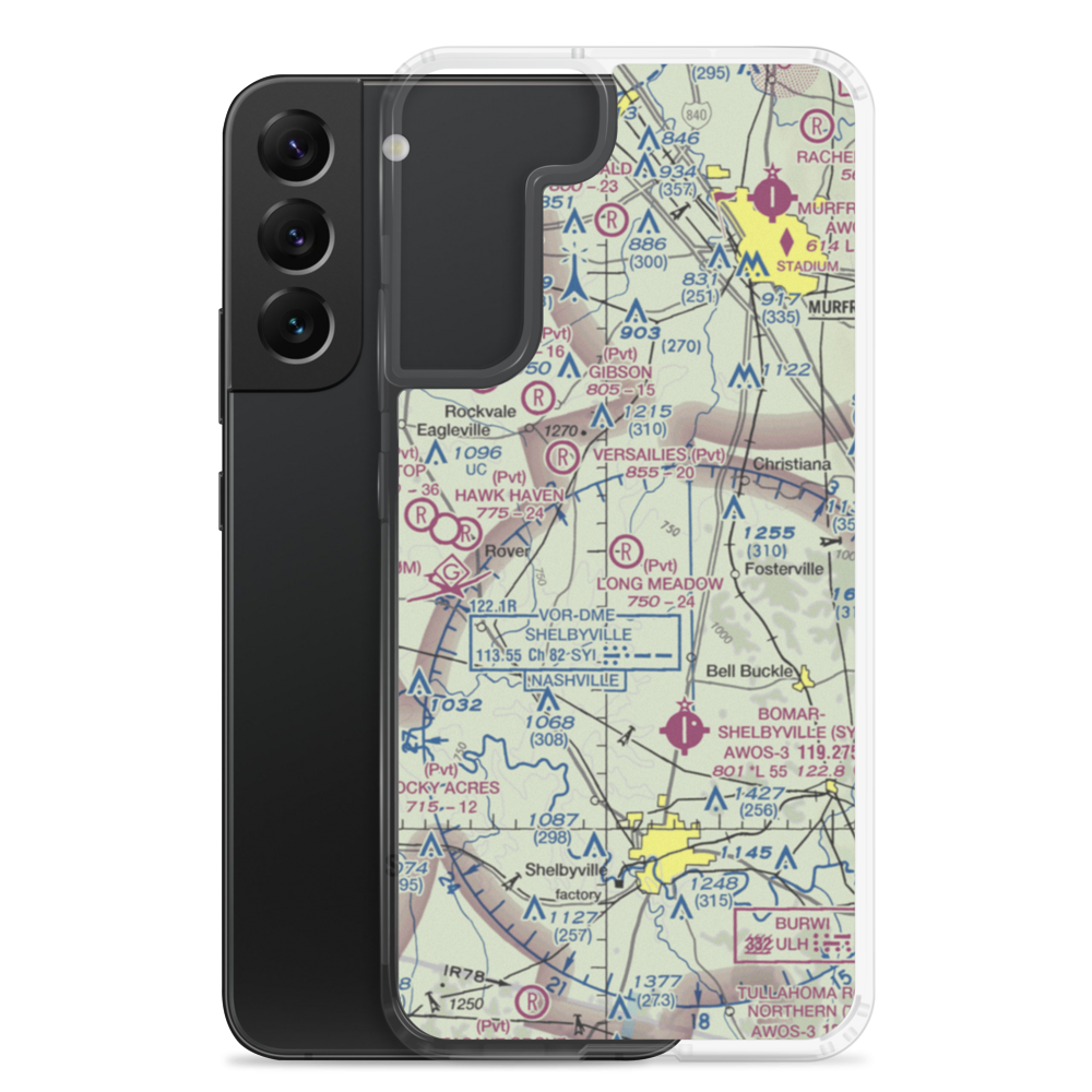 Long Meadow Airstrip (TN65) VFR Sectional Samsung Case Samsung Galaxy S22 Plus model shown