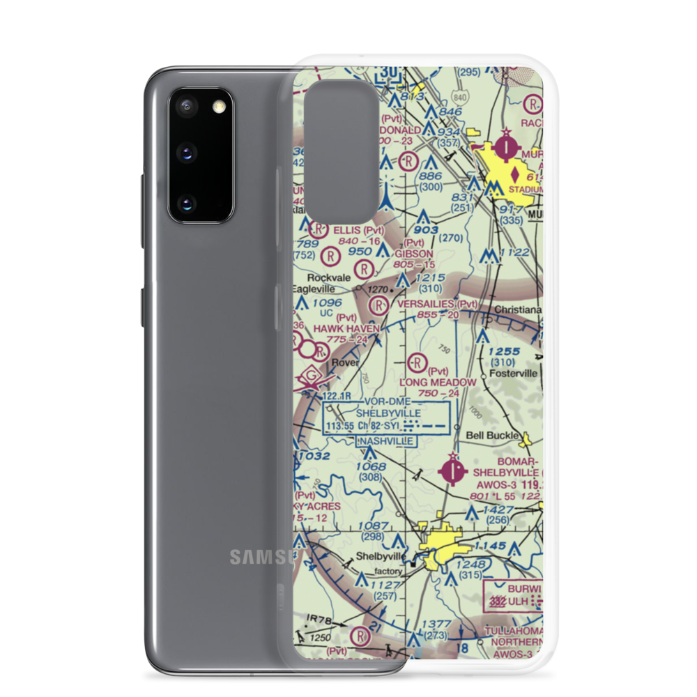 Long Meadow Airstrip (TN65) VFR Sectional Samsung Case Samsung Galaxy S20 model shown