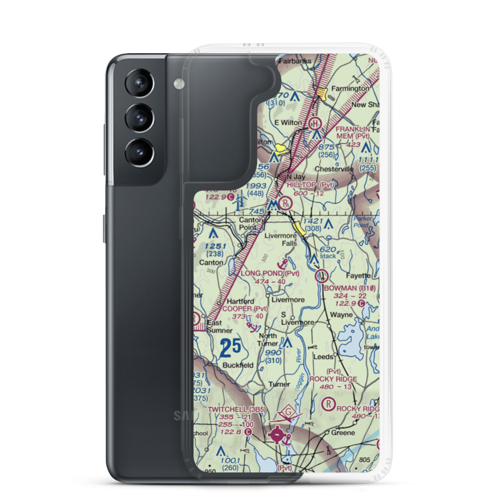 Long Pond Seaplane Base (77ME) VFR Sectional Samsung Case Samsung Galaxy S21 model shown