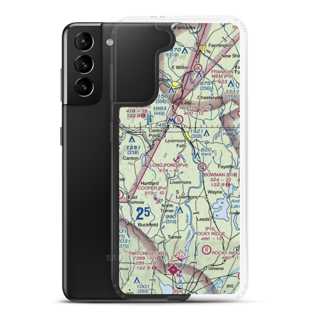 Long Pond Seaplane Base (77ME) VFR Sectional Samsung Case Samsung Galaxy S21 Plus model shown