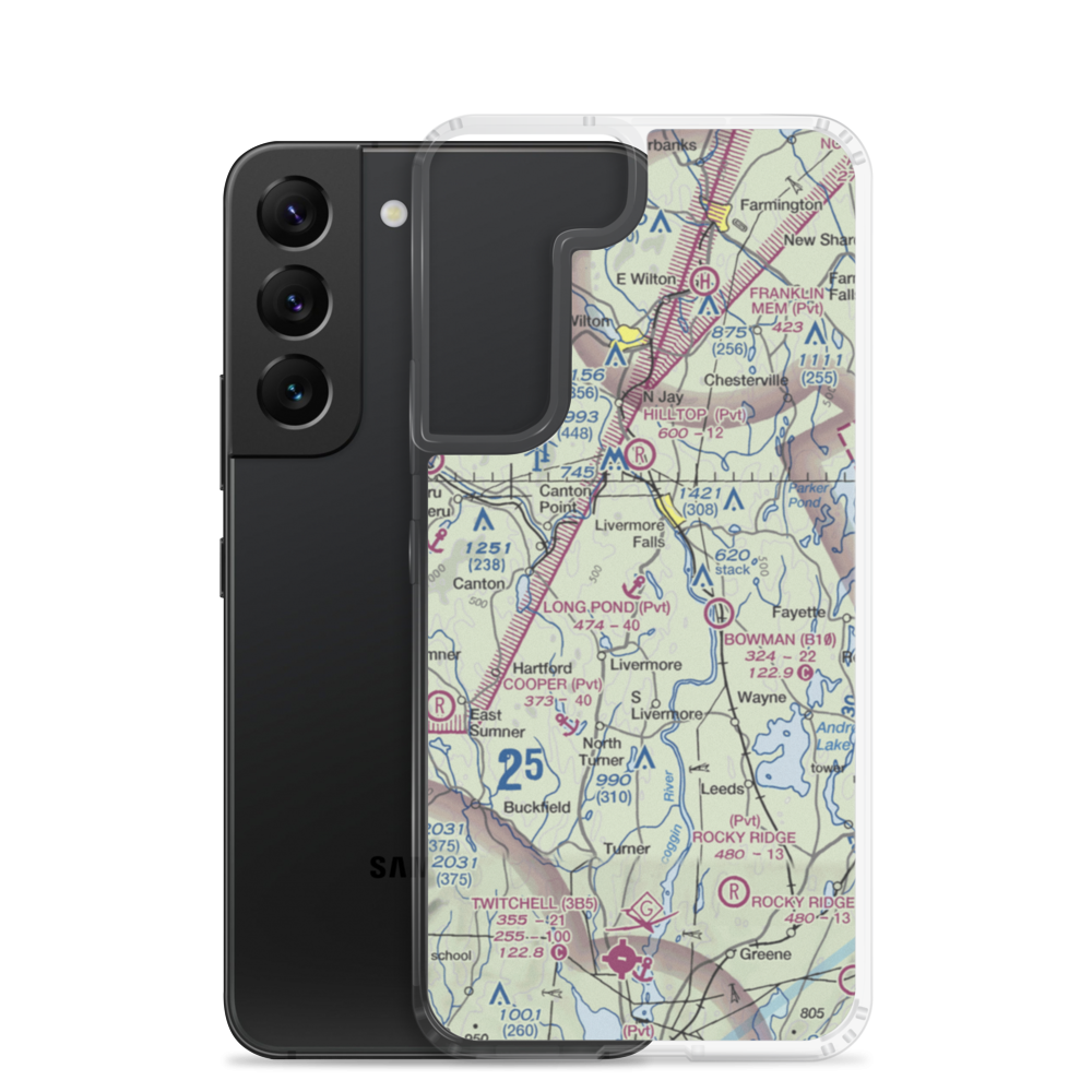 Long Pond Seaplane Base (77ME) VFR Sectional Samsung Case Samsung Galaxy S22 model shown