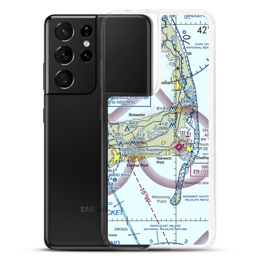Long Pond Seaplane Base (MA25) VFR Sectional Samsung Case Samsung Galaxy S21 Ultra model shown