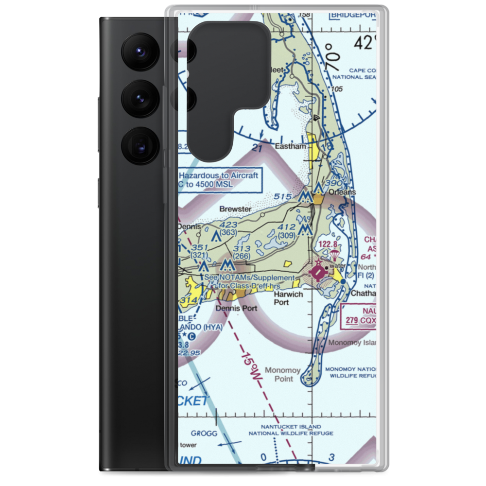 Long Pond Seaplane Base (MA25) VFR Sectional Samsung Case Samsung Galaxy S22 Ultra model shown