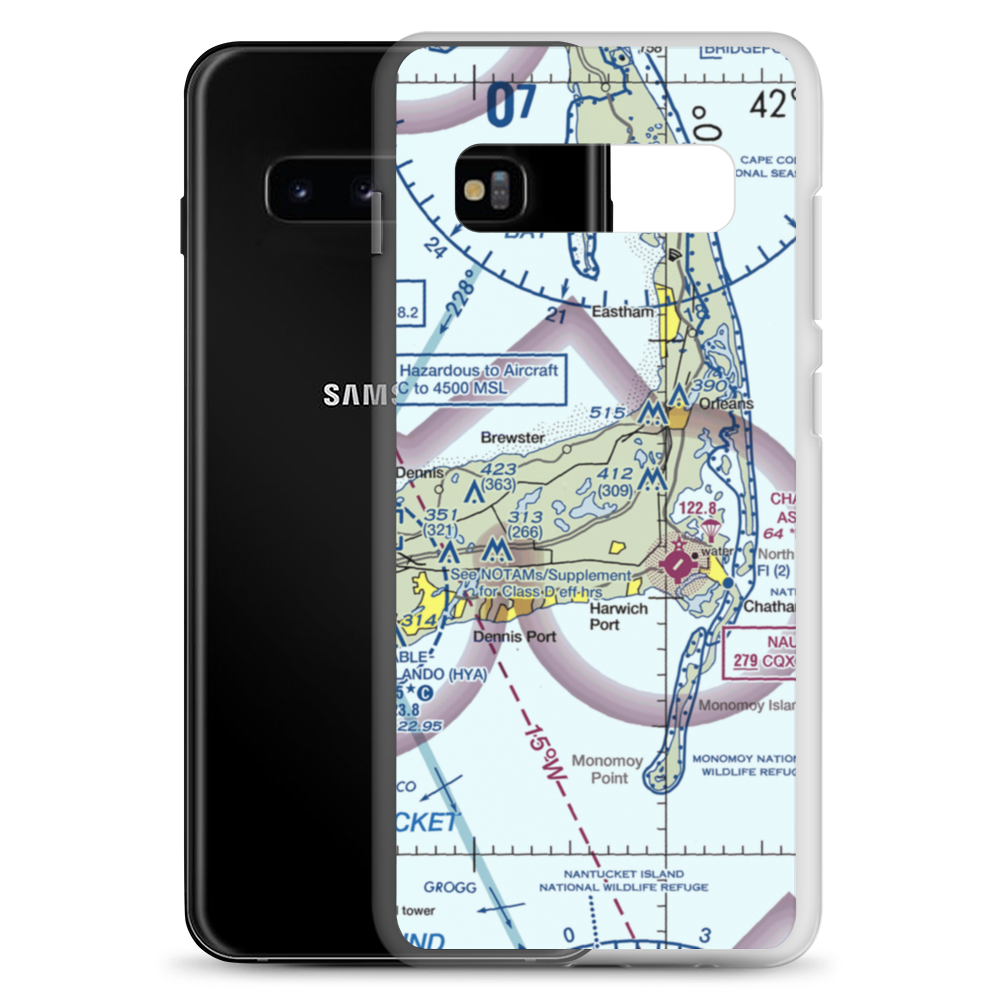 Long Pond Seaplane Base (MA25) VFR Sectional Samsung Case Samsung Galaxy S10+ model shown