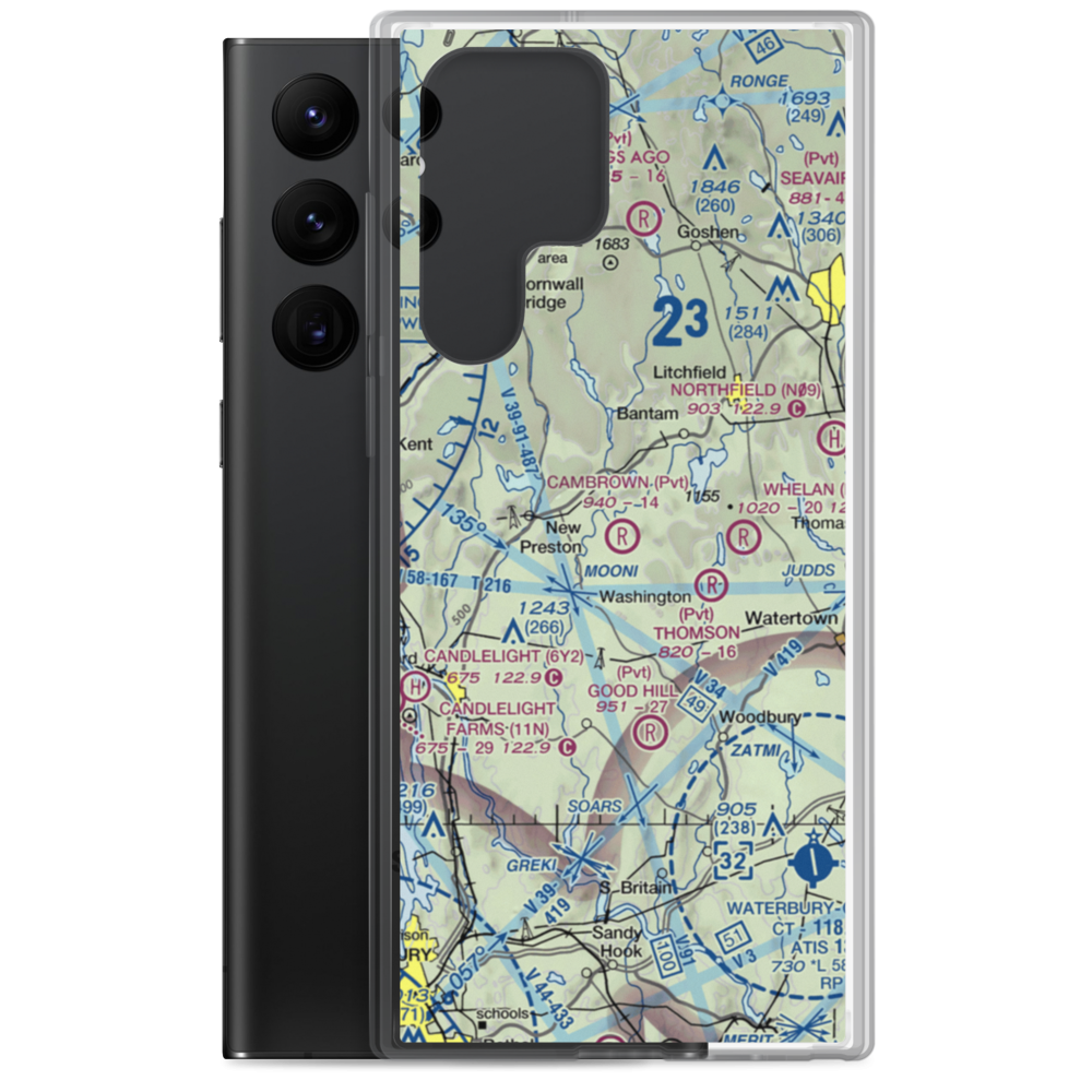 Long View Landing Airport (CT66) VFR Sectional Samsung Case Samsung Galaxy S22 Ultra model shown