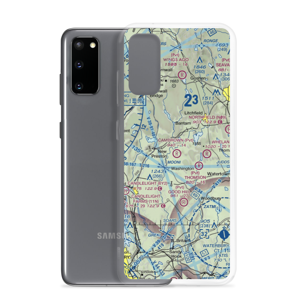 Long View Landing Airport (CT66) VFR Sectional Samsung Case Samsung Galaxy S20 model shown