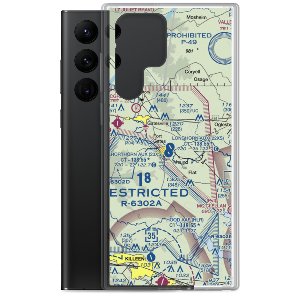 Longhorn Aux Landing Strip (22XS) VFR Sectional Samsung Case Samsung Galaxy S22 Ultra model shown