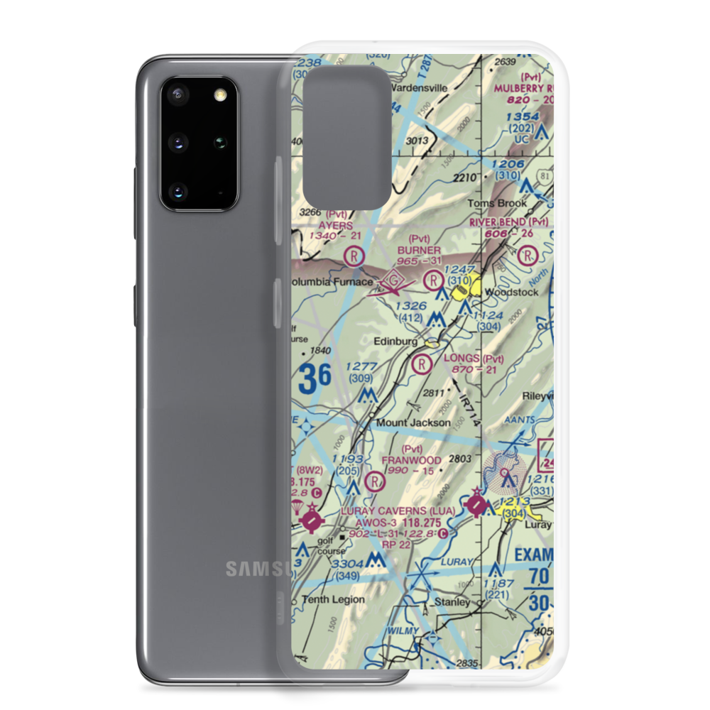 Longs Airport (VA32) VFR Sectional Samsung Case Samsung Galaxy S20 Plus model shown