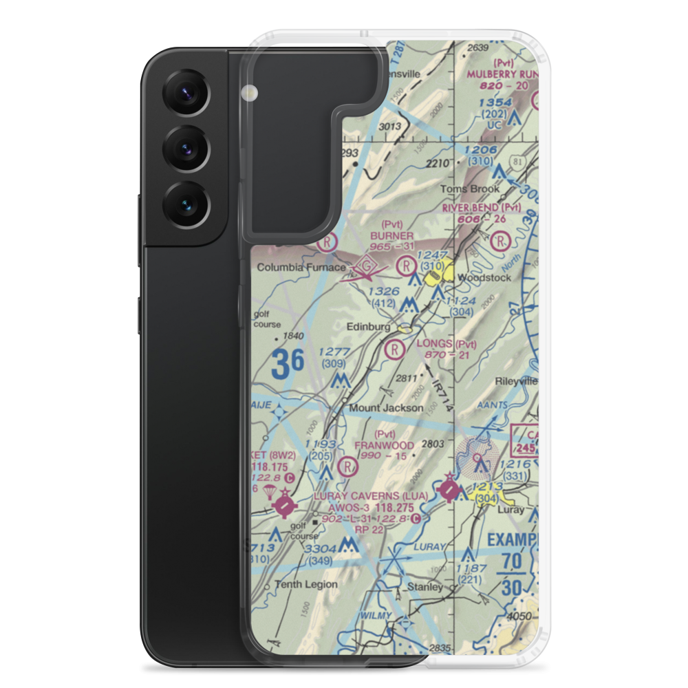 Longs Airport (VA32) VFR Sectional Samsung Case Samsung Galaxy S22 Plus model shown