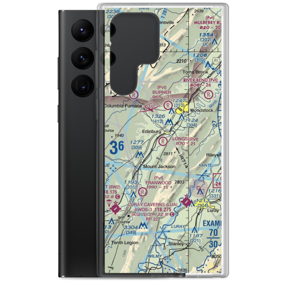 Longs Airport (VA32) VFR Sectional Samsung Case Samsung Galaxy S22 Ultra model shown