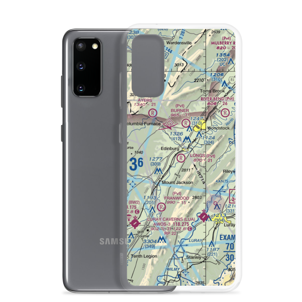 Longs Airport (VA32) VFR Sectional Samsung Case Samsung Galaxy S20 model shown