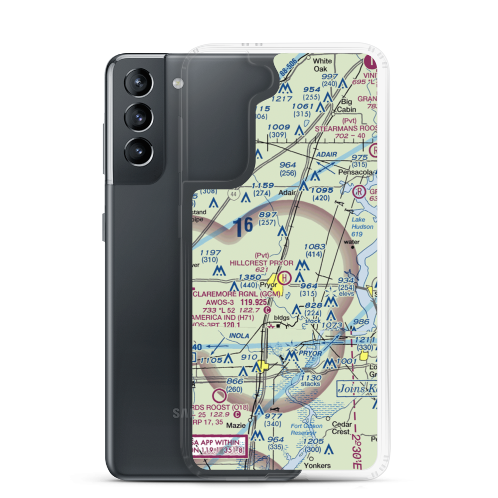 Longs Airport North Airport (OK21) VFR Sectional Samsung Case Samsung Galaxy S21 model shown