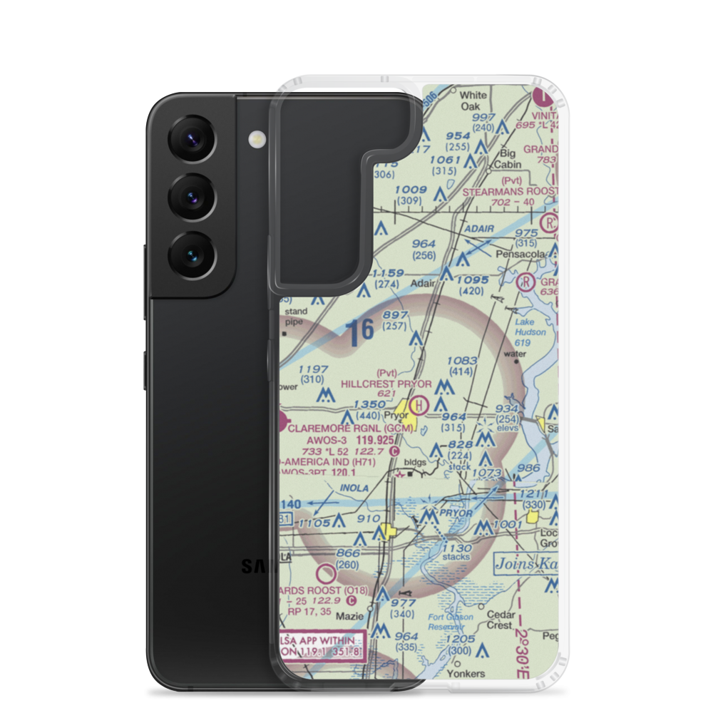 Longs Airport North Airport (OK21) VFR Sectional Samsung Case Samsung Galaxy S22 model shown