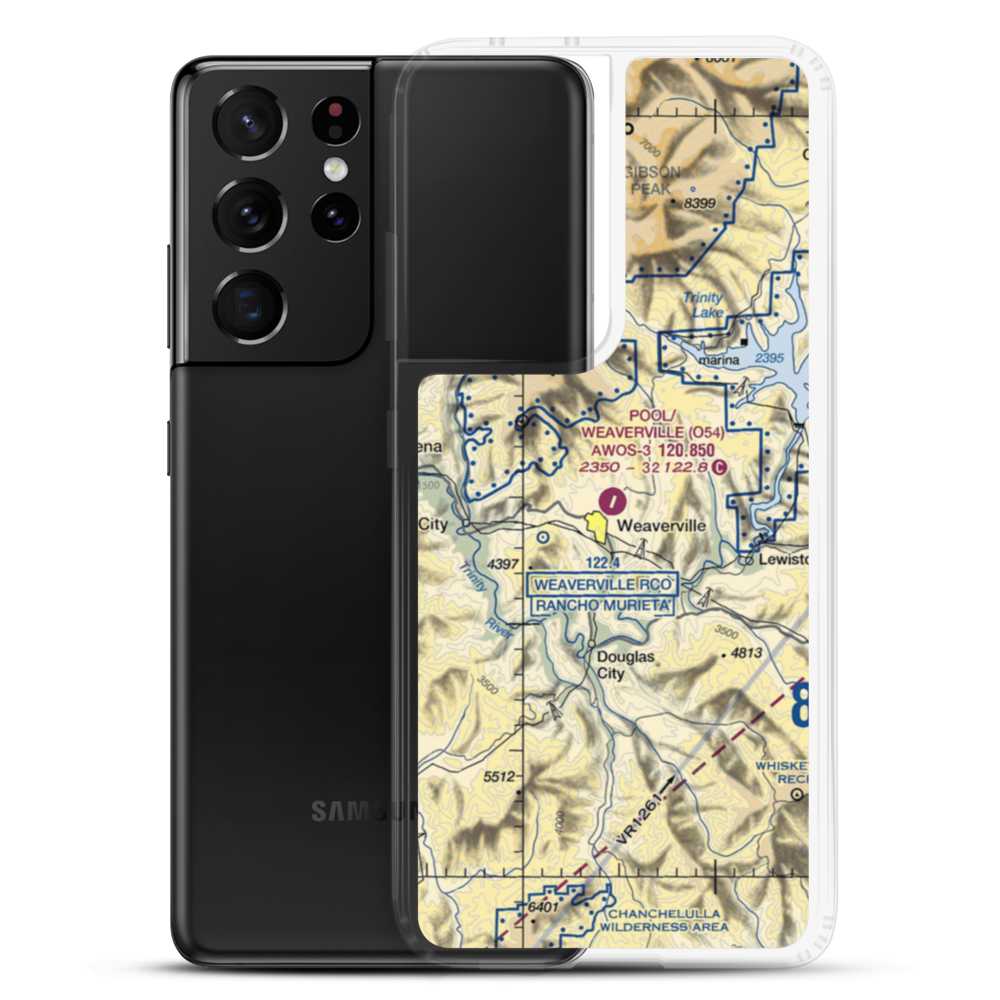 Lonnie Pool Field Weaverville Airport (O54) VFR Sectional Samsung Case Samsung Galaxy S21 Ultra model shown