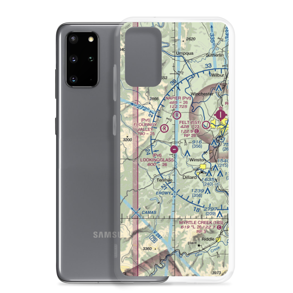 Lookingglass Airport (48OR) VFR Sectional Samsung Case Samsung Galaxy S20 Plus model shown