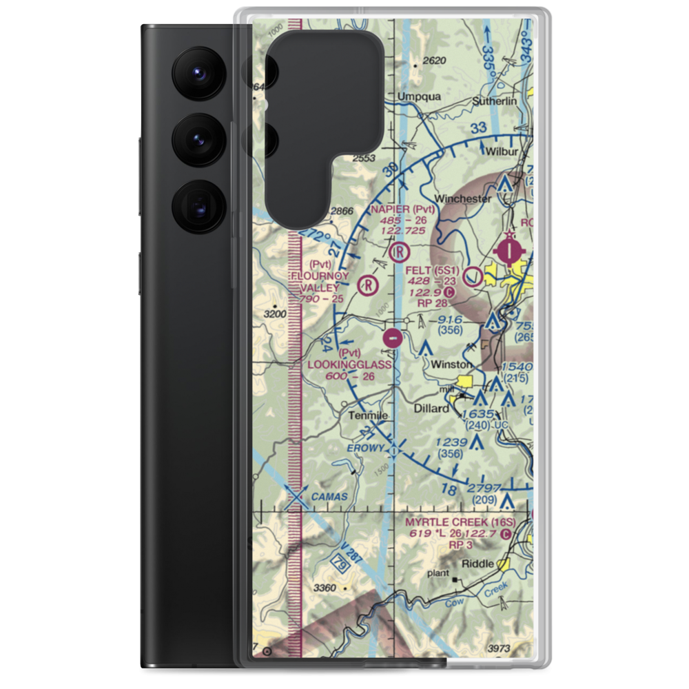 Lookingglass Airport (48OR) VFR Sectional Samsung Case Samsung Galaxy S22 Ultra model shown