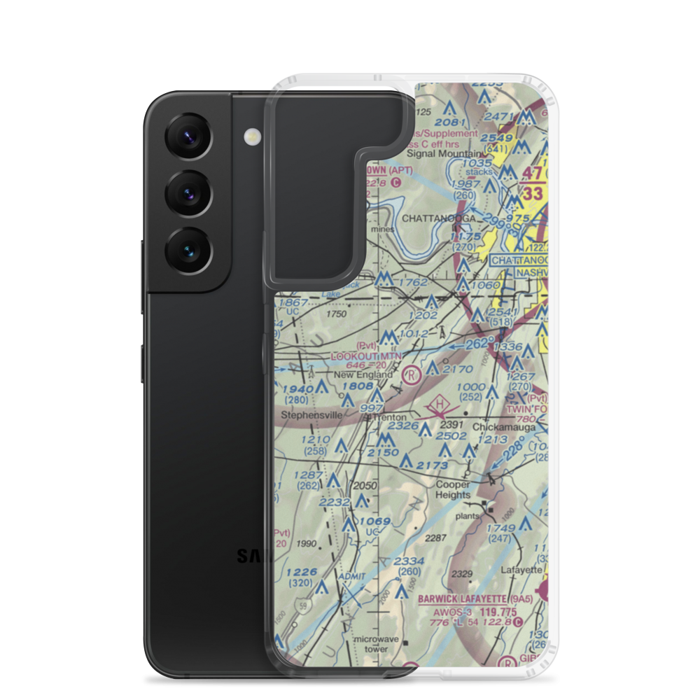 Lookout Mountain Airport (0GE3) VFR Sectional Samsung Case Samsung Galaxy S22 model shown