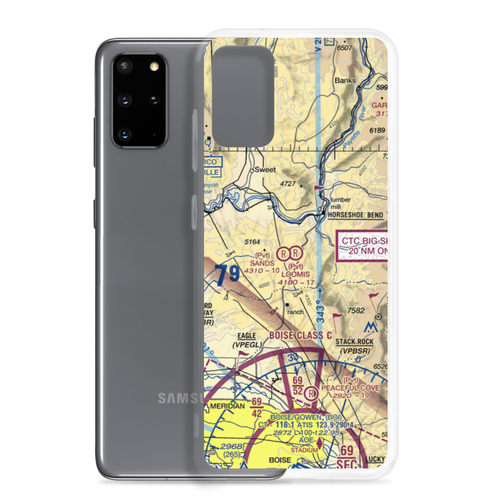 Loomis Airport (ID95) VFR Sectional Samsung Case Samsung Galaxy S20 Plus model shown
