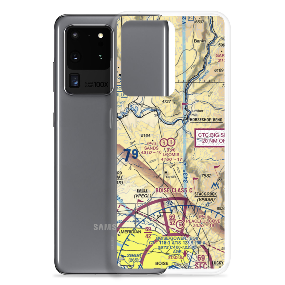Loomis Airport (ID95) VFR Sectional Samsung Case Samsung Galaxy S20 Ultra model shown