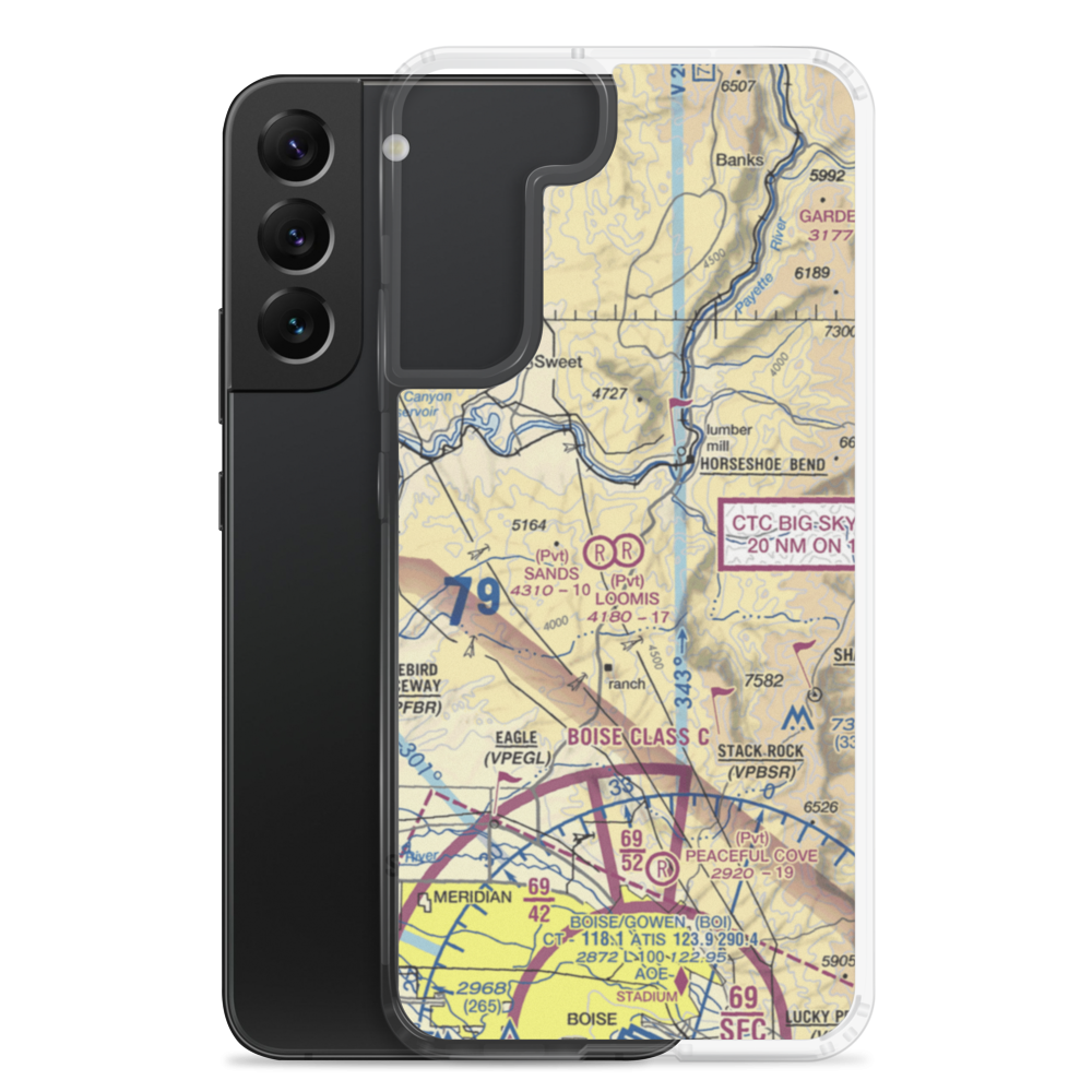 Loomis Airport (ID95) VFR Sectional Samsung Case Samsung Galaxy S22 Plus model shown
