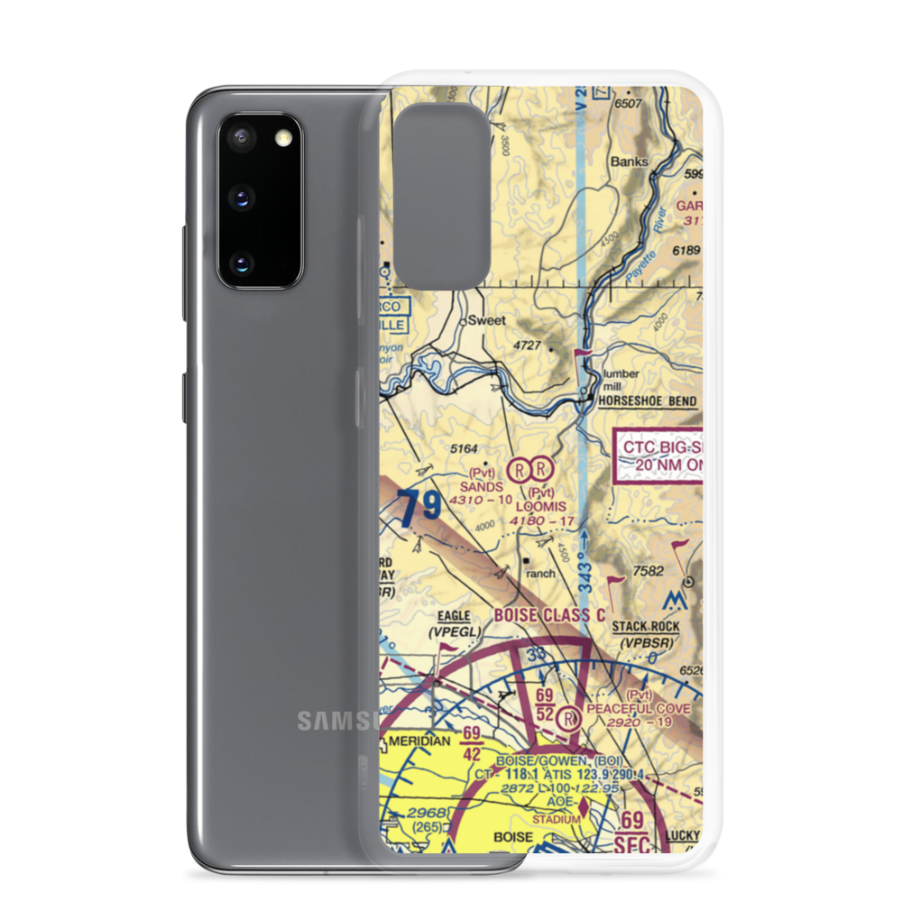 Loomis Airport (ID95) VFR Sectional Samsung Case Samsung Galaxy S20 model shown