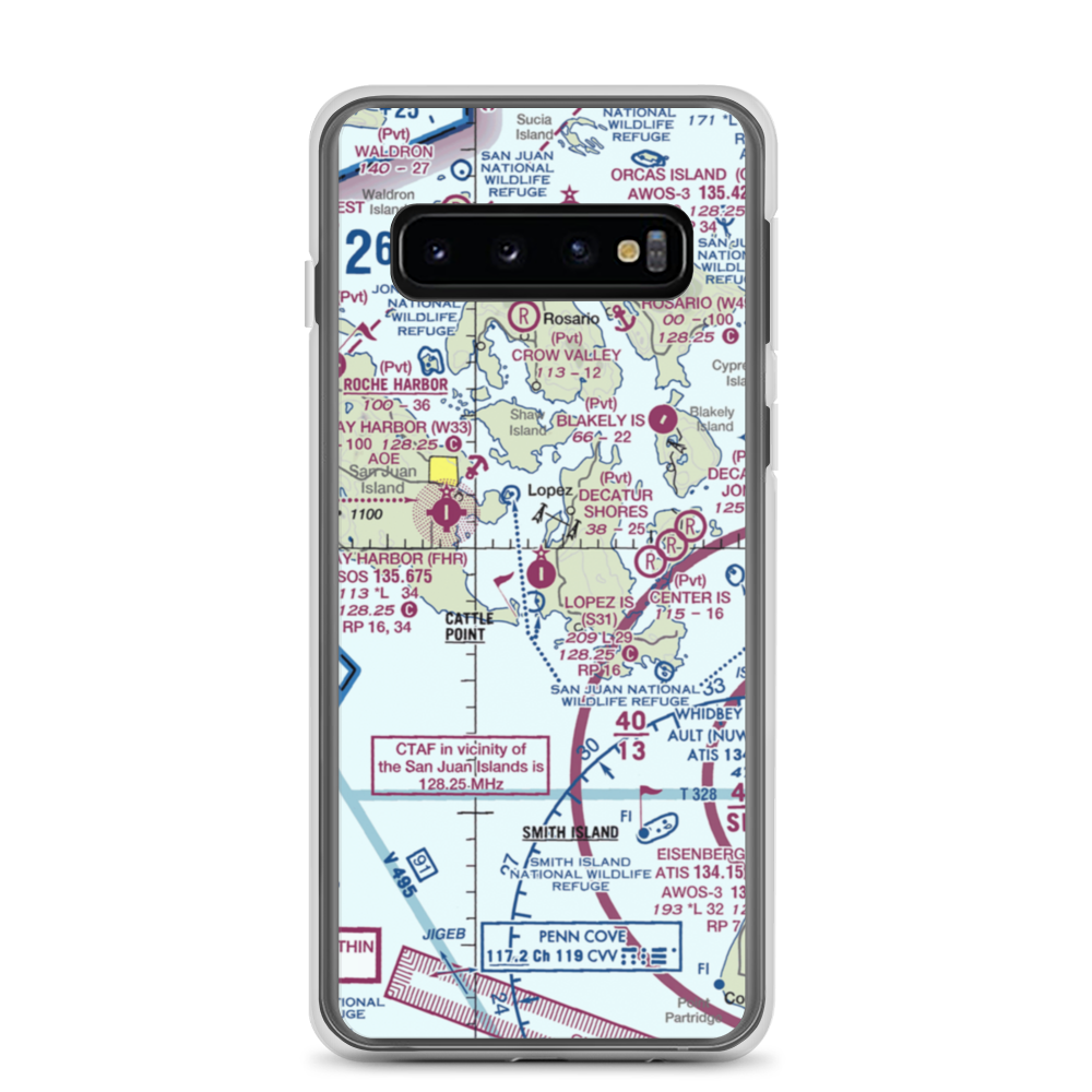 Lopez Island Airport (S31) VFR Sectional Samsung Case Samsung Galaxy S10 model shown