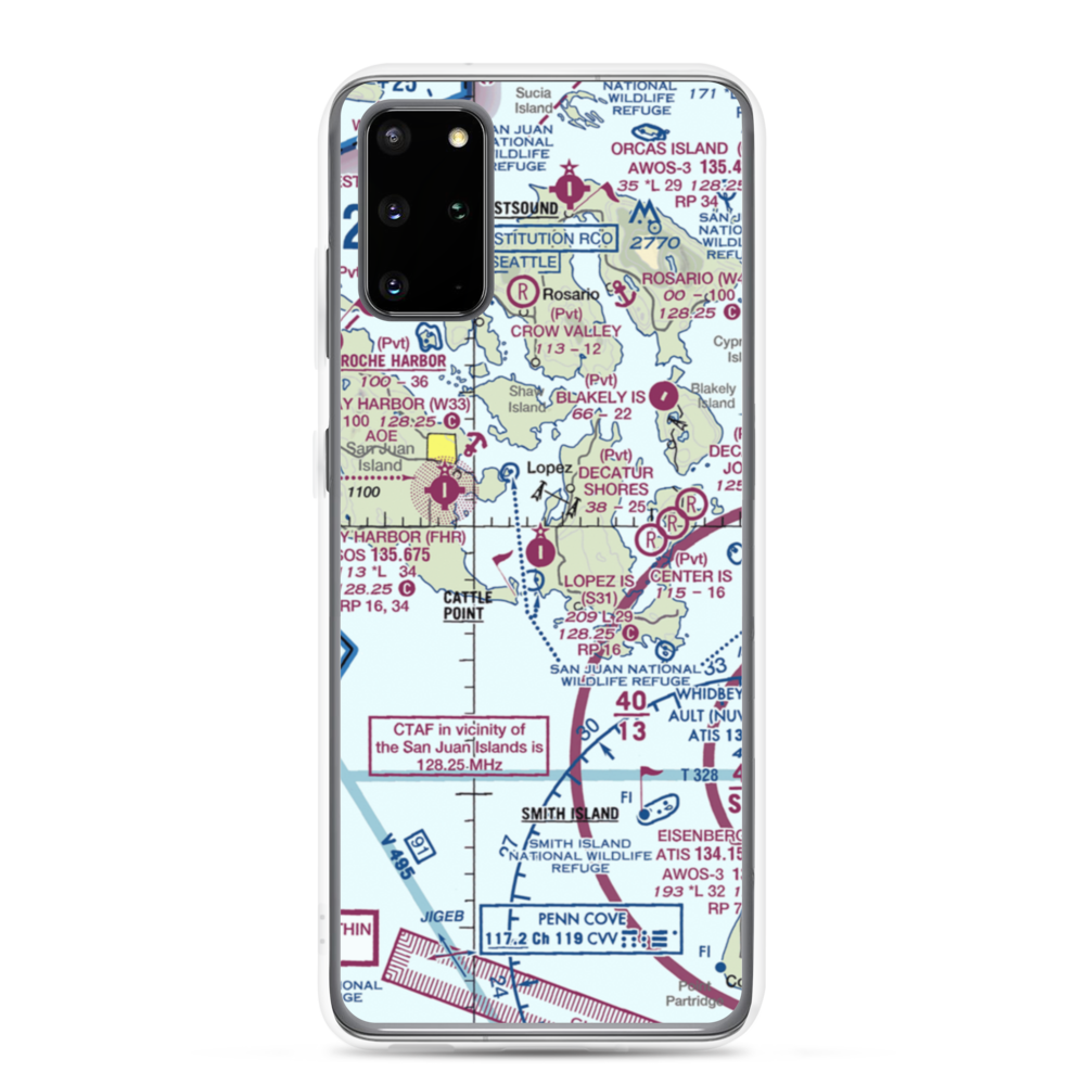 Lopez Island Airport (S31) VFR Sectional Samsung Case Samsung Galaxy S20 Plus model shown