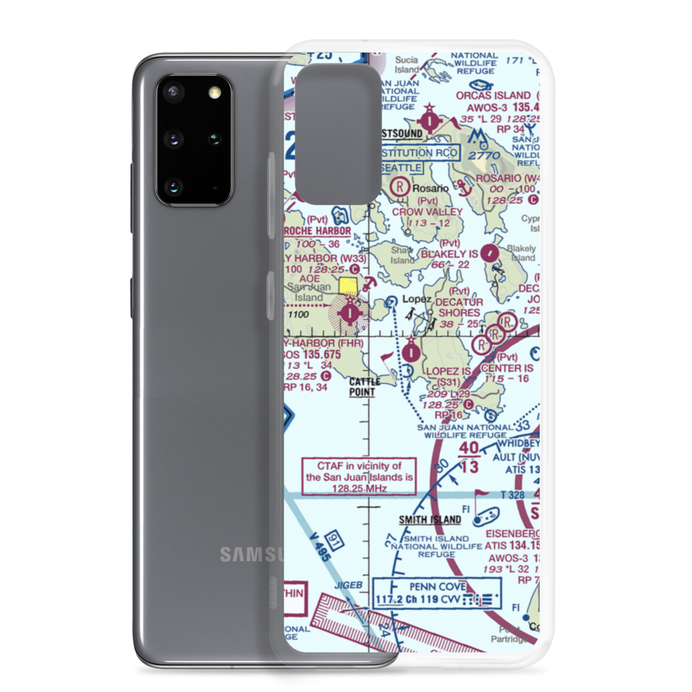 Lopez Island Airport (S31) VFR Sectional Samsung Case Samsung Galaxy S20 Plus model shown