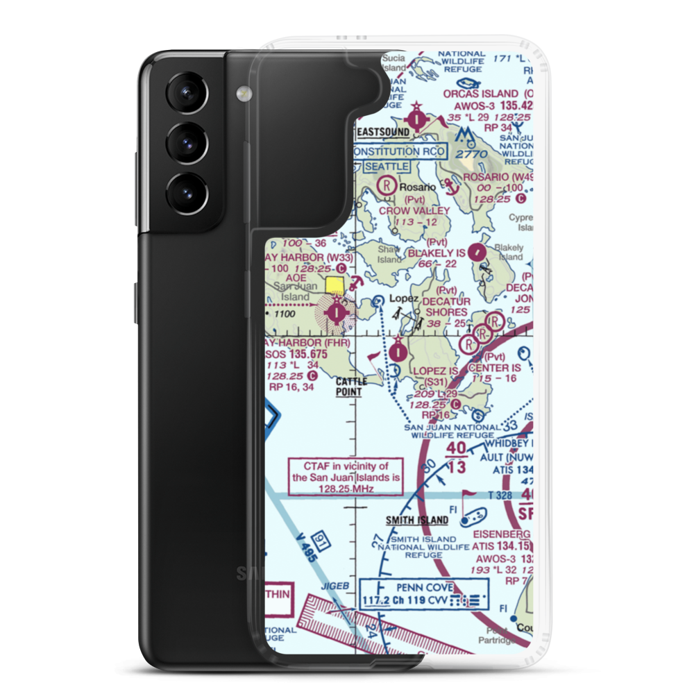 Lopez Island Airport (S31) VFR Sectional Samsung Case Samsung Galaxy S21 Plus model shown