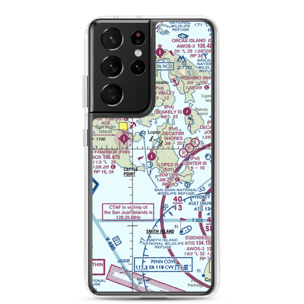 Lopez Island Airport (S31) VFR Sectional Samsung Case Samsung Galaxy S21 Ultra model shown