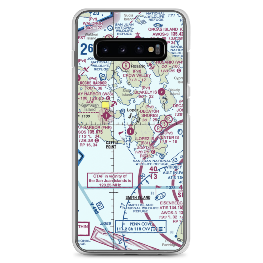 Lopez Island Airport (S31) VFR Sectional Samsung Case Samsung Galaxy S10+ model shown