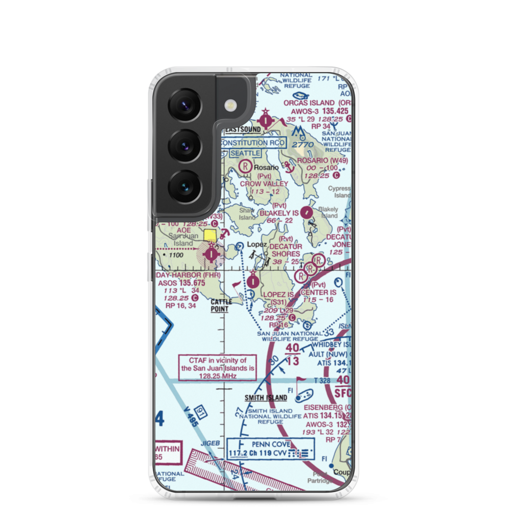 Lopez Island Airport (S31) VFR Sectional Samsung Case Samsung Galaxy S22 model shown