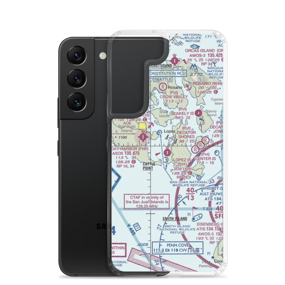 Lopez Island Airport (S31) VFR Sectional Samsung Case Samsung Galaxy S22 model shown