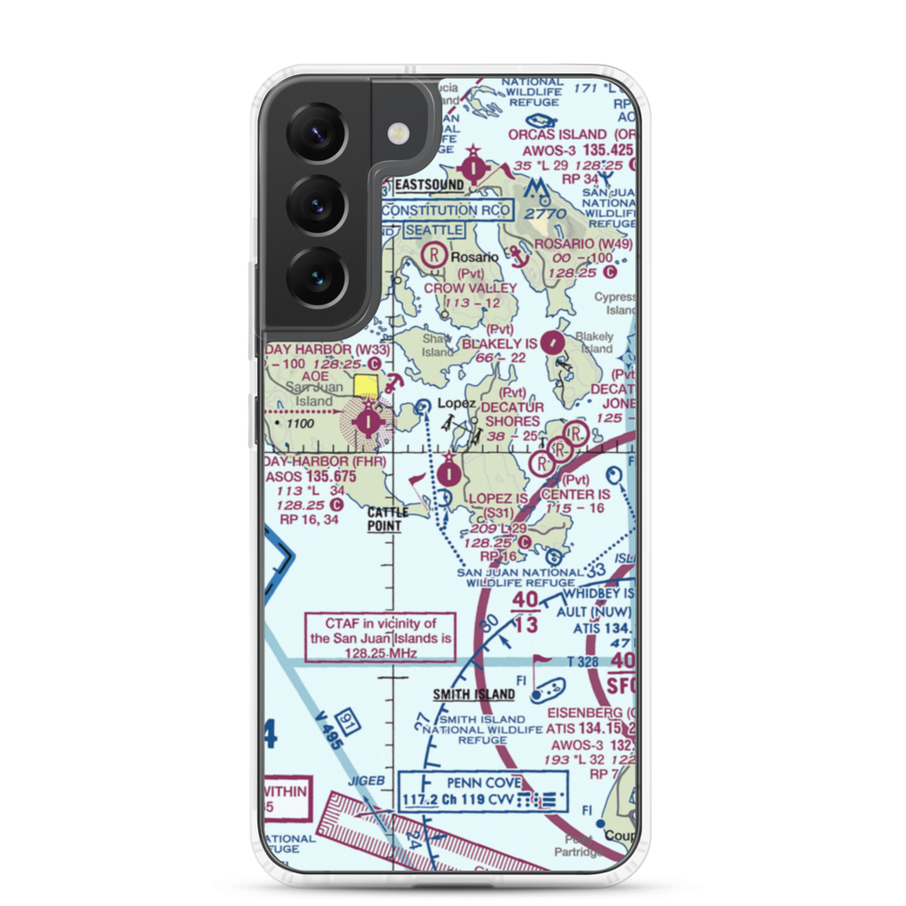 Lopez Island Airport (S31) VFR Sectional Samsung Case Samsung Galaxy S22 Plus model shown