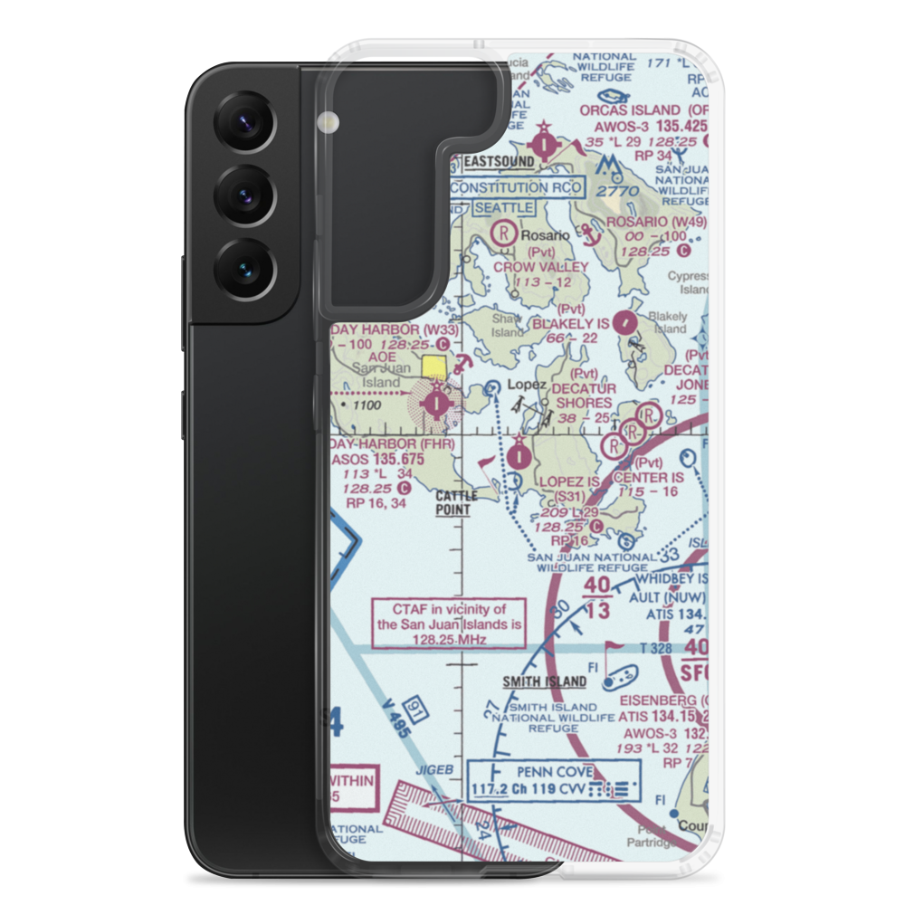 Lopez Island Airport (S31) VFR Sectional Samsung Case Samsung Galaxy S22 Plus model shown