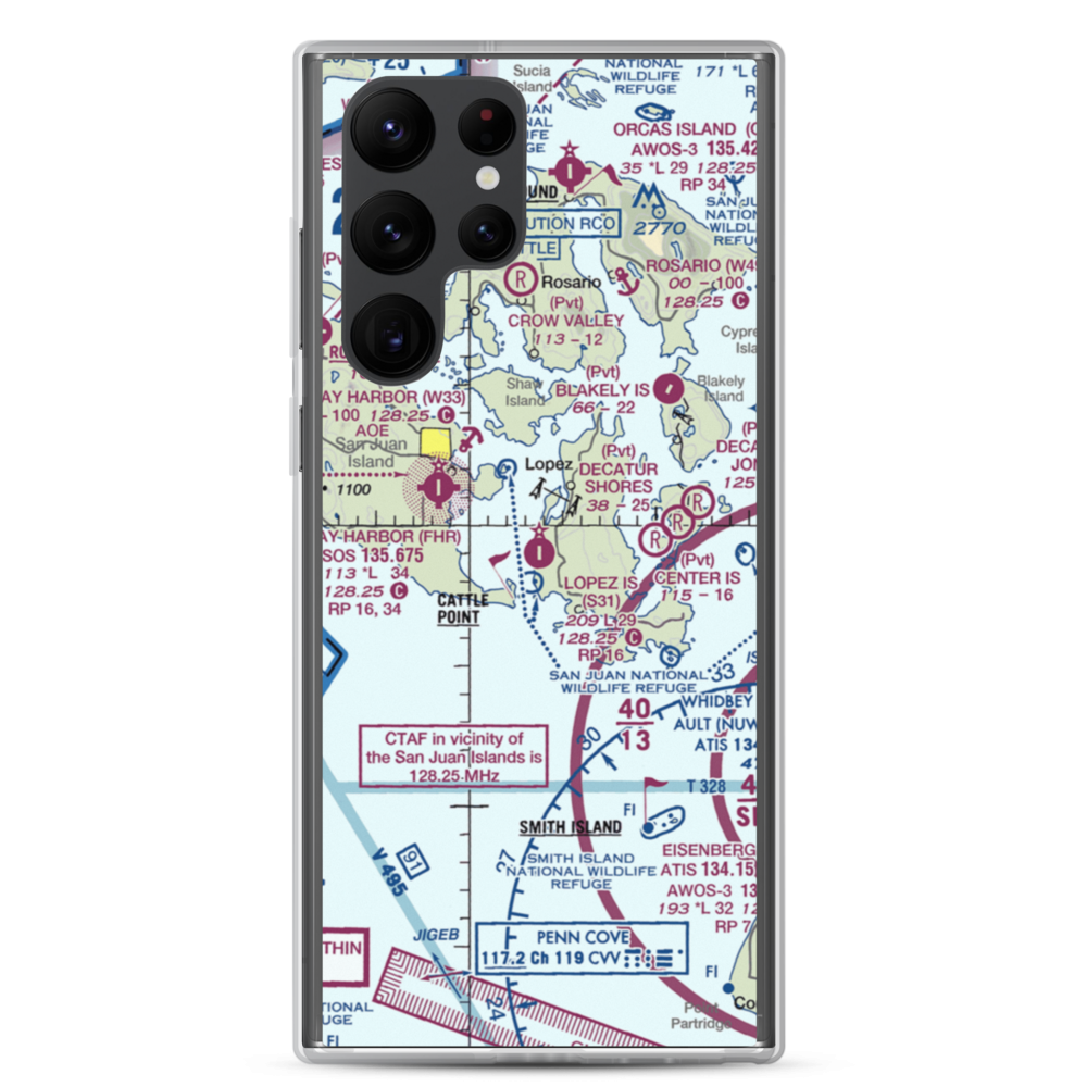 Lopez Island Airport (S31) VFR Sectional Samsung Case Samsung Galaxy S22 Ultra model shown