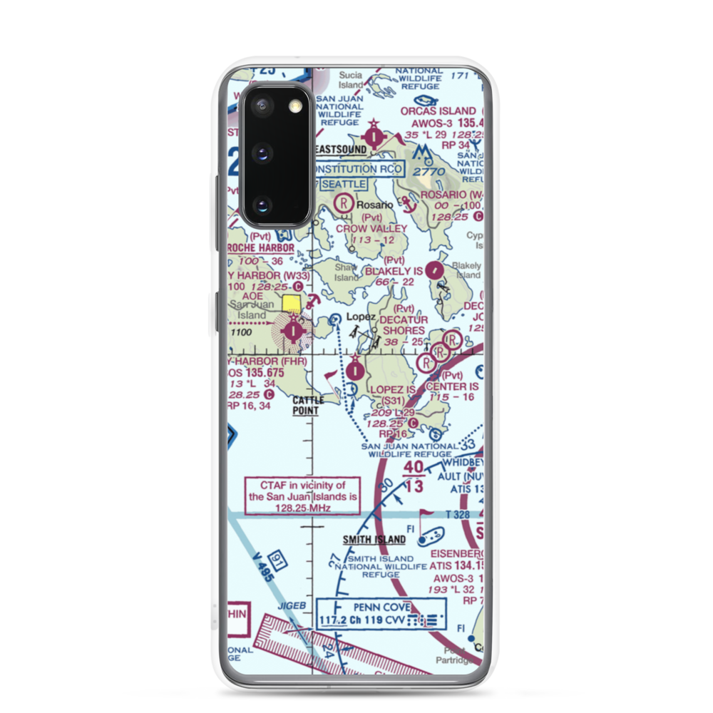 Lopez Island Airport (S31) VFR Sectional Samsung Case Samsung Galaxy S20 model shown
