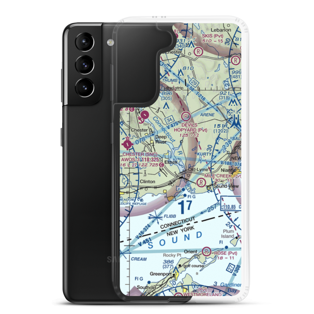 Lord Creek Seaplane Base (CT78) VFR Sectional Samsung Case Samsung Galaxy S21 Plus model shown