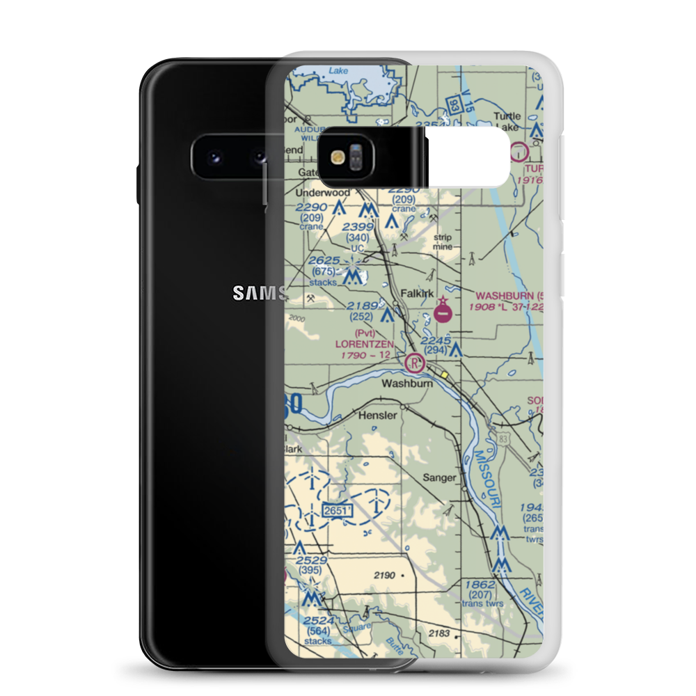 Lorentzen Airport (3NA2) VFR Sectional Samsung Case Samsung Galaxy S10 model shown