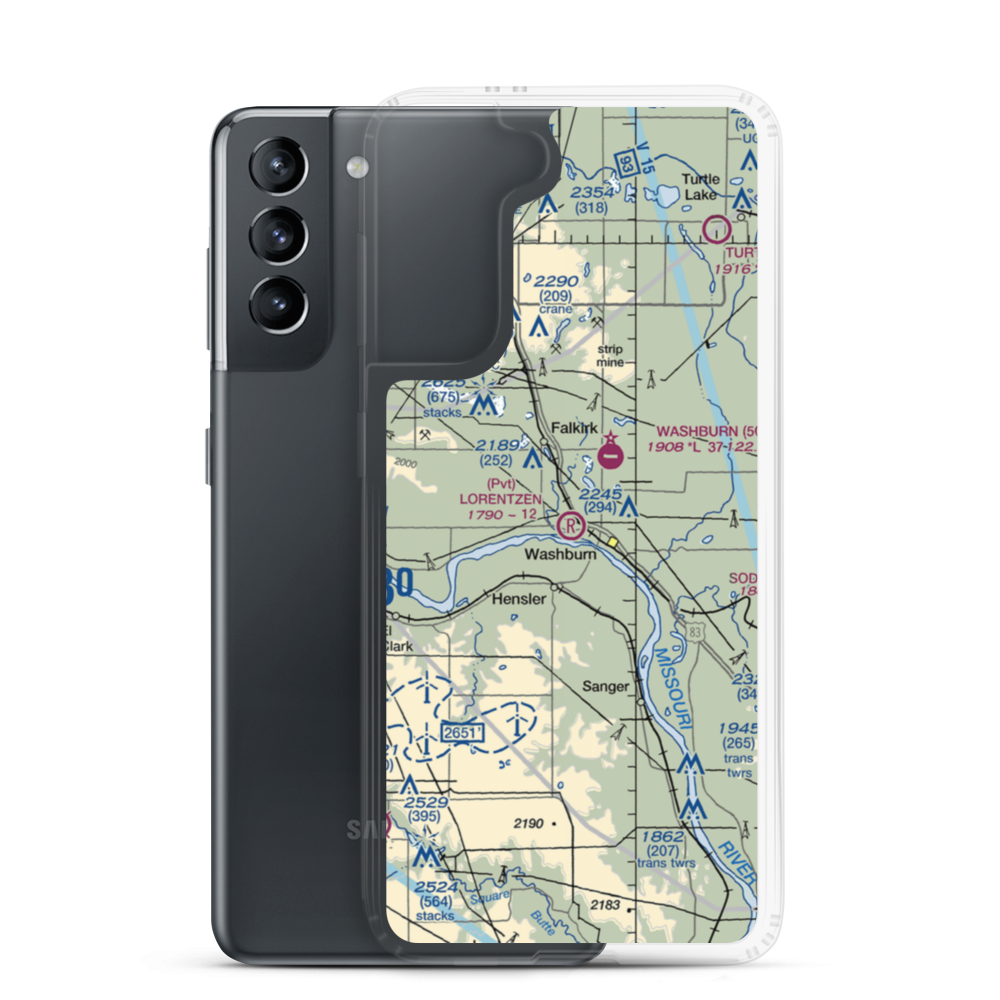 Lorentzen Airport (3NA2) VFR Sectional Samsung Case Samsung Galaxy S21 model shown