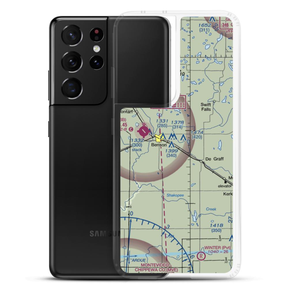 Lorenz Airport (MN11) VFR Sectional Samsung Case Samsung Galaxy S21 Ultra model shown